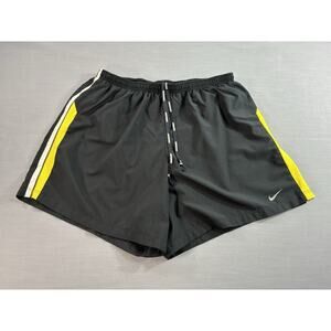 Nike Dri-FIT Men’s Large Running Shorts Black Yellow Athletic Gym Training
